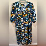 Stine Goya Mavelin Dress‎ Abstract Floral Sz XL Blue Photo 1