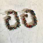 Silver tone beaded wrap post earrings Photo 2