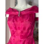 Vintage Pink Off Shoulder Tiered Ruffle Organza Cocktail Party Dress Size Small Photo 3