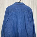 Christine Alexander Bedazzled Cat Button Down Chambray Denim Shirt size M Medium Blue Photo 4