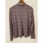 Rebecca Taylor  Modal Wool Mock Neck Floral Top Lavish Garden Purple EUC Large Photo 5