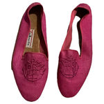 Talbots Womens Pink Embroidered Comfort Ballet Flat Shoes Old Money Preppy Photo 0