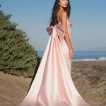 Mac Duggal  37011 Pink Strapless Embellished Gown With Back Bow Detail sz 6 Photo 0