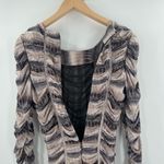 Torn By Ronny Kobo Dress Size Medium Bodycon Ruched Mini Long Sleeve Reptile Photo 7