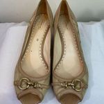 Coach Wedge Fabric Pumps in Tan Size 10 B Photo 0