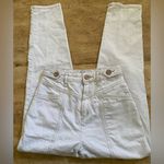 We The Free Free People We The Free City Of Lights Sz 25 High Rise Linen Blend Ecru Jeans Photo 7