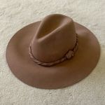 Free People  Tan Wool Felt Hat Braided Band One Size Photo 0