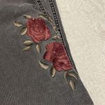 Aeropostale Gray Wash Girlfriend Jeans with Sparkly Rose Details Photo 4
