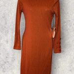 Haute Monde Women’s Sz Small Ribbed Long Sleeve Body Con Mock Neck Dress NEW Photo 0