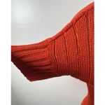 Sweater Project Ribbed Short Sleeve Knit Top Orange Scoop Neck Pulloever Small Photo 7