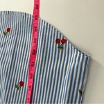 Untuckit cherry stripe Cotton Stretch Short Sleeve Charlotte Shirt Sz M Blue Size M Photo 8