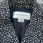 Liz Claiborne Collection Vintage Two Piece Pantsuit Black & White Polka Dot 12 Photo 2