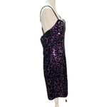 Vintage 90s Black Velvet Purple Sequin Mini Cocktail Dress Size Medium Photo 2