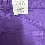 ZARA Purple High Rise Wide Leg Jeans Photo 9