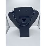 Vintage 1980s Paint Splatter Beaded Necklace Black Retro Chunky Blue Red Teal Photo 2