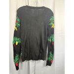 No Boundaries  Sweater Womens Small Black Ugly Christmas Tree Tinsel 3D Pom Pom Photo 4