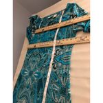 Allison Brittney Shift Dress Womens Medium Blue Paisley Square Neck Stretch Photo 6