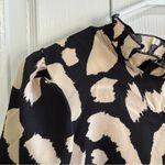 SheIn lot of 2 cream black animal print, floral blouses size medium Photo 2