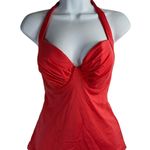 Tommy Bahama 36D Tankini Top Sunkissed Solids Pearl Underwire Halter Melon Berry Photo 1