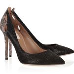 Valentino Garavani Valentino lace and caviar crystal pumps heels size IT 38.5 US 8.5 Photo 0