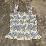 Draper James  Blue and Green Floral Tank Top Photo 0