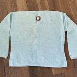 Pure Handknit Button Baby Blue Sweater Size Medium Photo 8