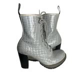 Dr. Martens Darcie Boots Silver Grey Stacked Heel Platform Womens Size 7 Photo 0