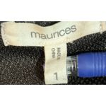 Maurice's  Womens Black Gray Open Front Long Sleeve Jacket Sheer Ruffle Size 1 = S Photo 2