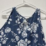 PaperMoon  Blue White Floral Racerback Tank‎ Top Women's XL Photo 4