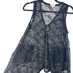 Magic  Mesh Crochet Lagenlook Oversized Sheer Sleeveless Blouse Size Medium Photo 2