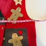 Keren Hart Vintage Christmas Vest‎ Patchwork Holiday Gingerbread Stars Women's L Red Size L Photo 6