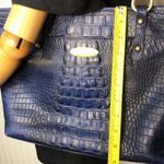 Brahmin  Blue Crocodile Leather Top Zipper Closure Shoulder Bag Photo 11