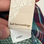 Soft Surroundings  plaid henley top rainbow multicolor 100% cotton medium petite Photo 11