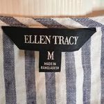Ellen Tracy  Womens Sleeveless Striped Button Linen Nautical Top Size Medium‎ Photo 5