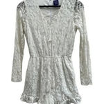 Disney Beauty And The Beast Sz S Lined Romper Playsuit White Lace Bell Sleeves Photo 0