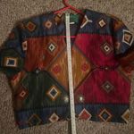 Vintage 90s Southwestern Aztec Crop Blazer Cowgirl Wraps Brand Size SMALL Gold Photo 9