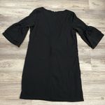 Belongsci Black 3/4 Bell Sleeve V-Neck Above the Knee Shift Dress Size Small Photo 10