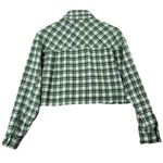 None RSQ Plaid Cropped Shacket Green Size XS Raw Hem Jacket Photo 1