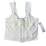 Madden Girl White Lace Tie Front Crop Tank Top Photo 0