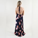L'ATISTE By Amy Spaghetti Straps Floral Faux Wrap Plunging Backless Maxi Dress S Photo 4