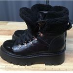 Steve Madden Reyen Platform Combat Boot Women's 7.5 Black Leather Lace Up Photo 3