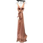 Mac Duggal Ieena High Low Ruffle Cutout Gown Rose Gold Iridescent 4 Photo 4