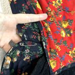 Vintage Act I Corduroy Jumper dirndl Floral Womens Size Small Boho Cottagecore Red Photo 7