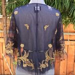 Marchesa Notte Beaded Capelet Blue Size 6 Photo 5