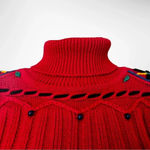 I.B. DIFFUSION Vintage Sweater With Beading And Embroidery Small | EUC Red Photo 7