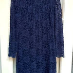 Ralph Lauren Lauren  | Navy Lace Long Sleeve Dress Size 14 Large X-Large Photo 0