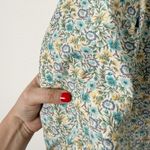 [Vintage] 90s GAP Green Floral Print Peasant Boho Button Front Blouse Sz Large L Photo 6