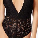 Free People Bodysuit XS Black Sheer Lace Cottagecore Feminine Coquette Romantic Photo 0