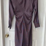 ZARA  Geometric Pattern Shirt Dress Womens SZ Medium Blue Red Orange Button *FLAW Photo 7