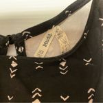 Mudd  Juniors Suede Fit & Flare Dress Stretch Black White Geometric Keyhole Sz XS Photo 1